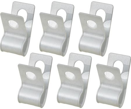 3/8" Clip Set, For Brake Line, Fuel Line, or Speedometer Cable, 6 Pieces
