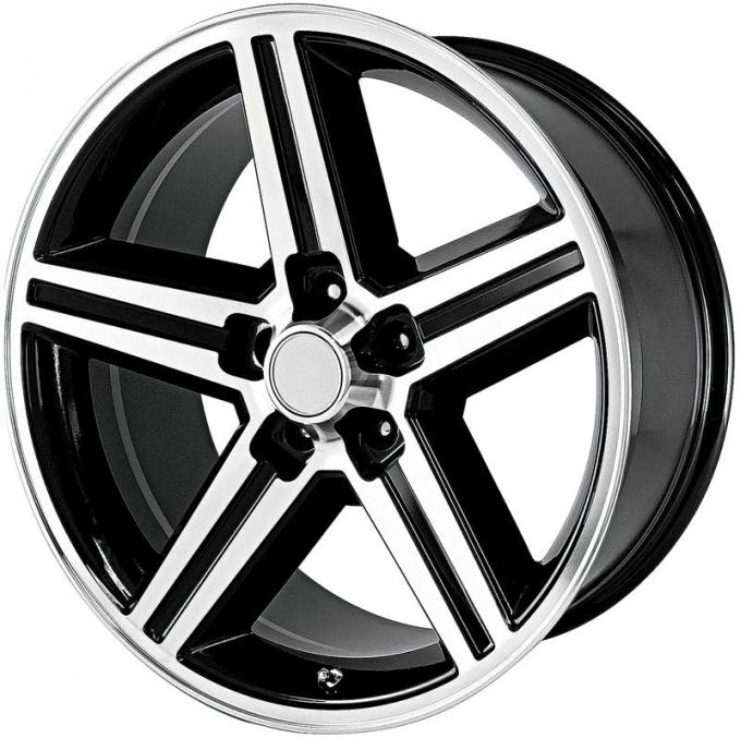 OER 1985-87 Camaro IROC Z, Replica Aluminum Wheel, 18" x 8", Gloss Black, with Machined Face, Each PR148881