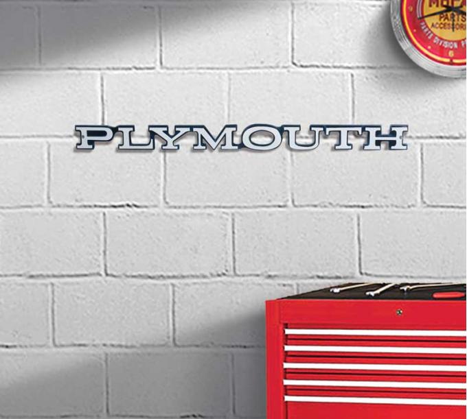 OER Photorealistic Metal Sign, Plymouth Logo, Measures 23" X 2" PS500122