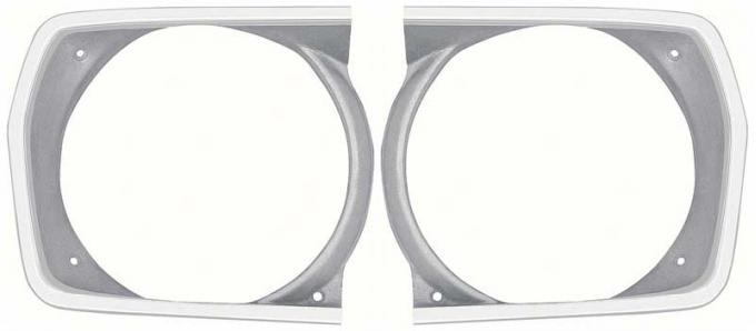 OER 1970-72 Plymouth A-Body Headlamp Bezels - Pair - Argent Silver *881126