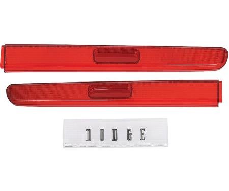 OER 1970 Dodge Challenger, Tail Lamp Lens and Back Up Lens Set, with Dodge Lettering ME1530