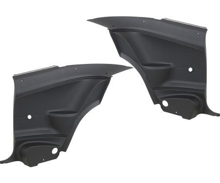 1970-74 Plymouth Barracuda, Cuda, Coupe Models, Interior Rear Side Panels, Black, Pair
