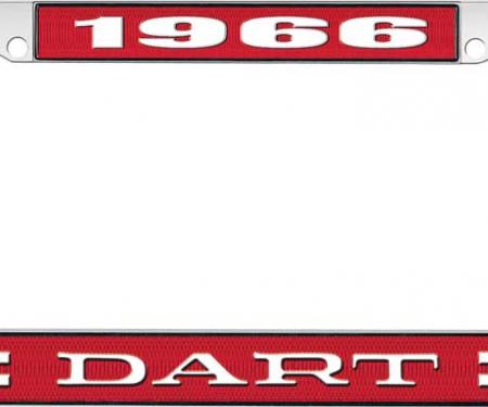 OER 1966 Dart License Plate Frame - Red and Chrome with White Lettering LF120166C