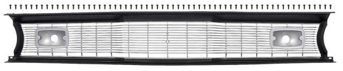 OER 1970-72 Duster, Valiant, Scamp, Front Grill Assembly, Black Surround, with Silver Grill Bars 3573721