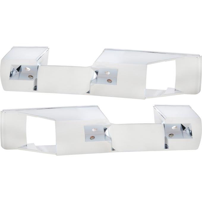 1968-69 Barracuda, 1968-72 Dart, Demon, Valiant, Duster, Scamp, Front Arm Rest Base Set, Chrome, Pair