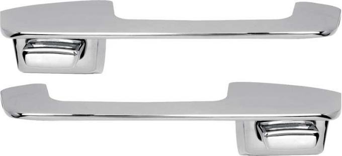 OER 1967-70 Mopar A & B-Body Front Outer Door Handle Set with Chrome Buttons MB2262