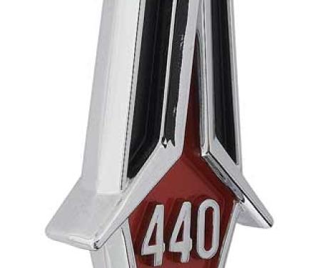 OER 1967 Plymouth GTX, 440 Hood Ornament Assembly Set, Mopar Licensed 2785534