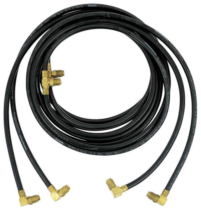 1951-61 Cadillac, Chrysler, Plymouth, Dodge, Ford, Convertible Top Hydraulic Hose Set, with Power Top, Black Rubber Offset Style