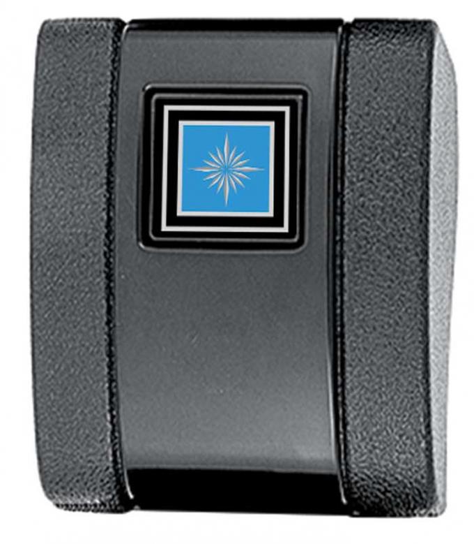 OER 1968-72, Seat Belt Buckle Cover, Standard Interior, with Silver/Blue Starburst Emblem 154663BL