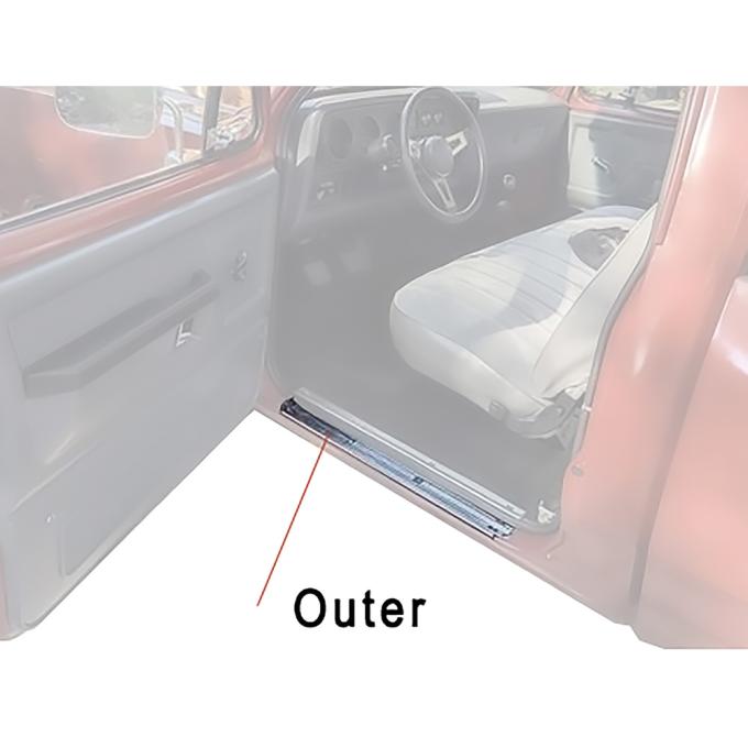 1972-93 Dodge Pickup Truck, D/W Series, Outer Door Sill Plate, LH or RH, Each
