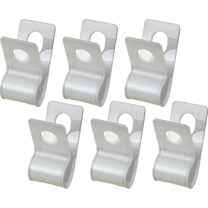 3/8" Clip Set, For Brake Line, Fuel Line, or Speedometer Cable, 6 Pieces