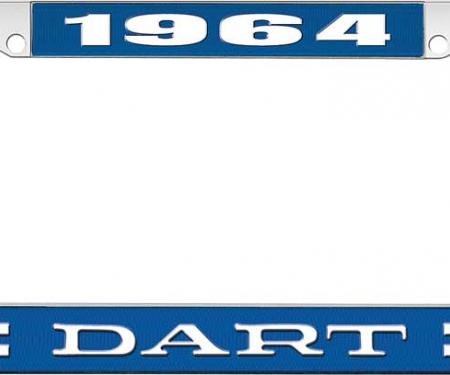 OER 1964 Dart License Plate Frame - Blue and Chrome with White Lettering LF120164B