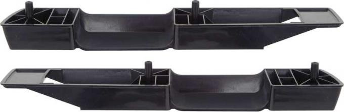 OER 1968-72 Dart, Barracuda, Valiant, Duster, Armrest Bases, Front, Black, Pair MA1098