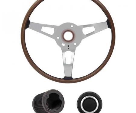 OER 1970 Challenger Wood Grain Rim Blow Steering Wheel Kit *ME1862