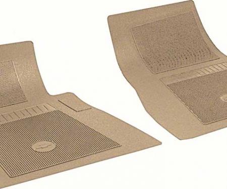 1967-81 Impala, Bel Air, Caprice, Pickup, Blazer, Suburban, Bow Tie Floor Mat Set, Front, Fawn, Pair