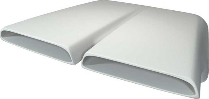 1960-76 Dodge, Plymouth, Dual Snorkel Hood Scoop, Universal Design, Fiberglass