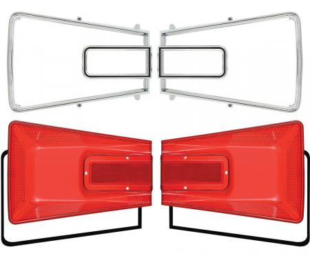 1966 Coronet Tail Lamp Kit, Lenses, Bezels, and Gaskets, LH and RH Sides