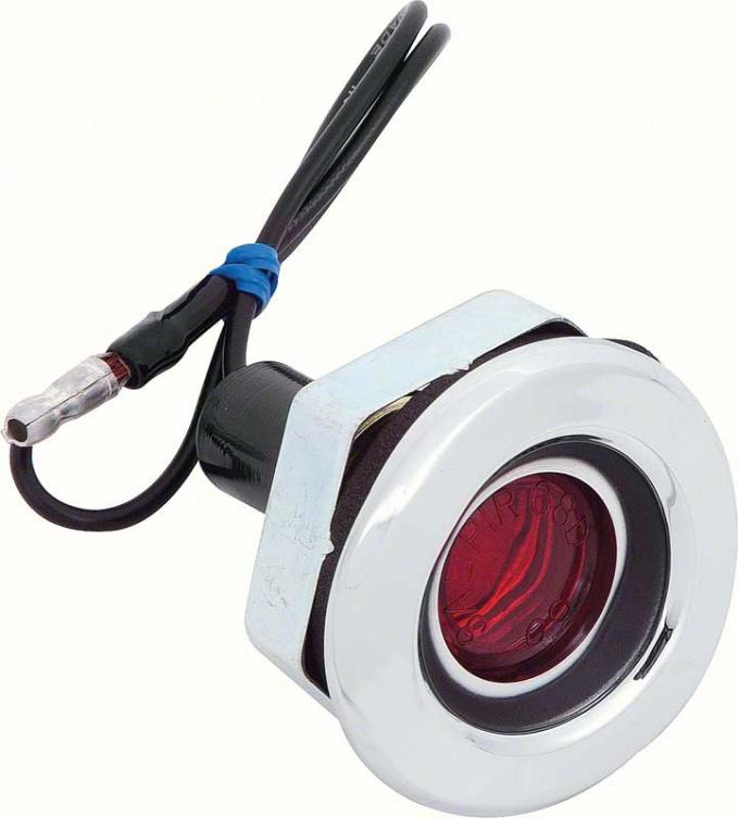 OER 1968 Dodge Dart, Charger, Rear Side Marker Lamp, Curved Style, Red Lens, Each MD2055A