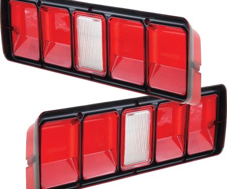 1971 Plymouth Road Runner, GTX, Tail Lamp Lens, with Black Trim, Pair