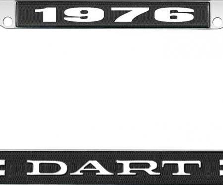 OER 1976 Dart License Plate Frame - Black and Chrome with White Lettering LF120176A