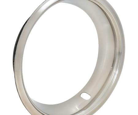 OER 14" X 7" Rallye Wheel Trim Ring, 3" Deep, Polished Stainless Steel Finish MW900
