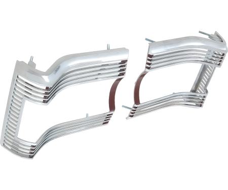 OER 1967 Plymouth GTX, Satellite, Tail Lamp Bezels, Red Inner Section, Pair MB2161