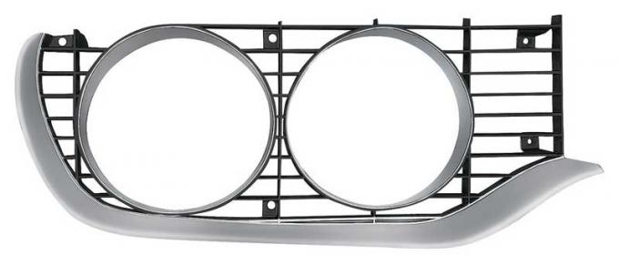 OER 1971-72 Plymouth B-Body - 2 Door Hardtop Headlamp Bezel - RH 3442018