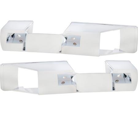 1968-69 Barracuda, 1968-72 Dart, Demon, Valiant, Duster, Scamp, Front Arm Rest Base Set, Chrome, Pair