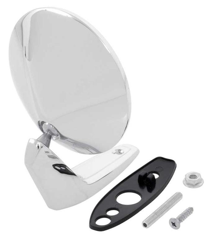 OER 1967-74 Dodge, Plymouth, A, B-Body, Outer Door Mirror, Single Post, with Hardware, RH or LH, Each 2802710