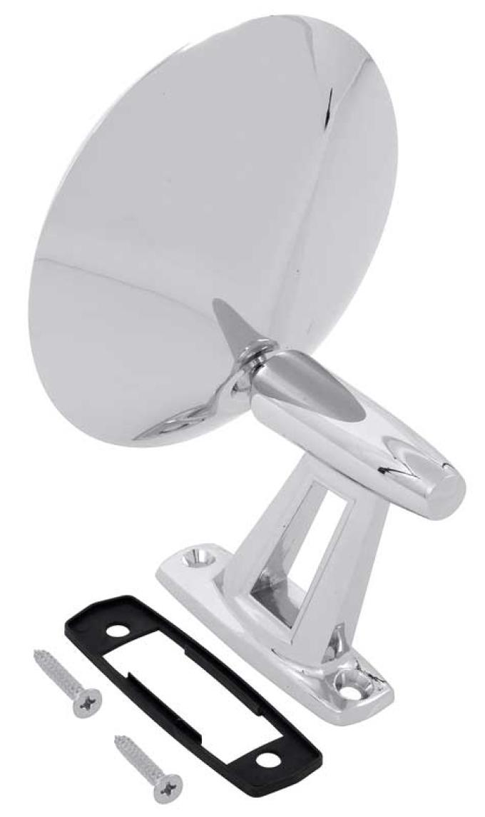 OER 1960-66 Dodge, Plymouth, A , B, C-Body, Outer Door Mirror, Viewmaster Style, Manual, Twin Post, Smooth Base Design, LH or RH Side MD2206