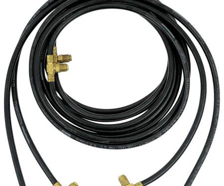 1951-61 Cadillac, Chrysler, Plymouth, Dodge, Ford, Convertible Top Hydraulic Hose Set, with Power Top, Black Rubber Offset Style