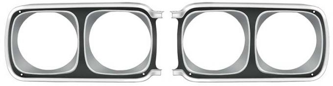 OER 1969 Plymouth Sport Satellite, GTX Headlamp Bezel Set *MB9924